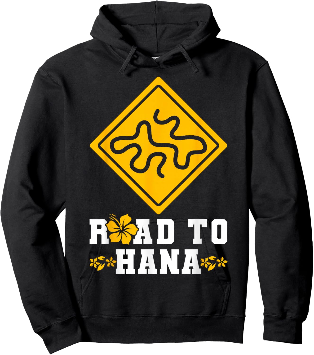 Hawaiian Islands Vintage Souvenir Road To Hana Hoodie - Hoodie | Black