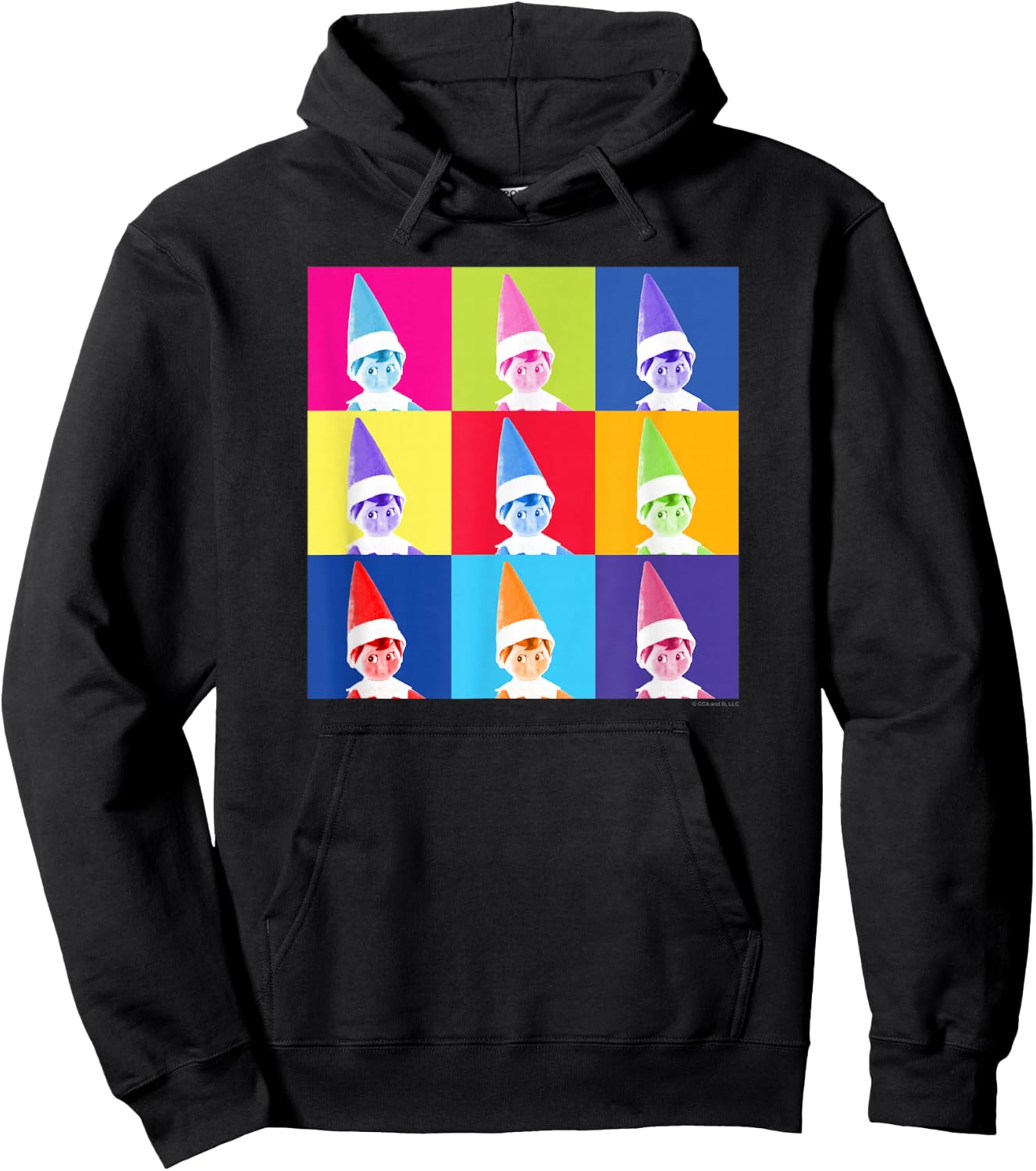 Elf on The Shelf Christmas Pop Color Elf Portrait Squares Hoodie - Hoodie | Black