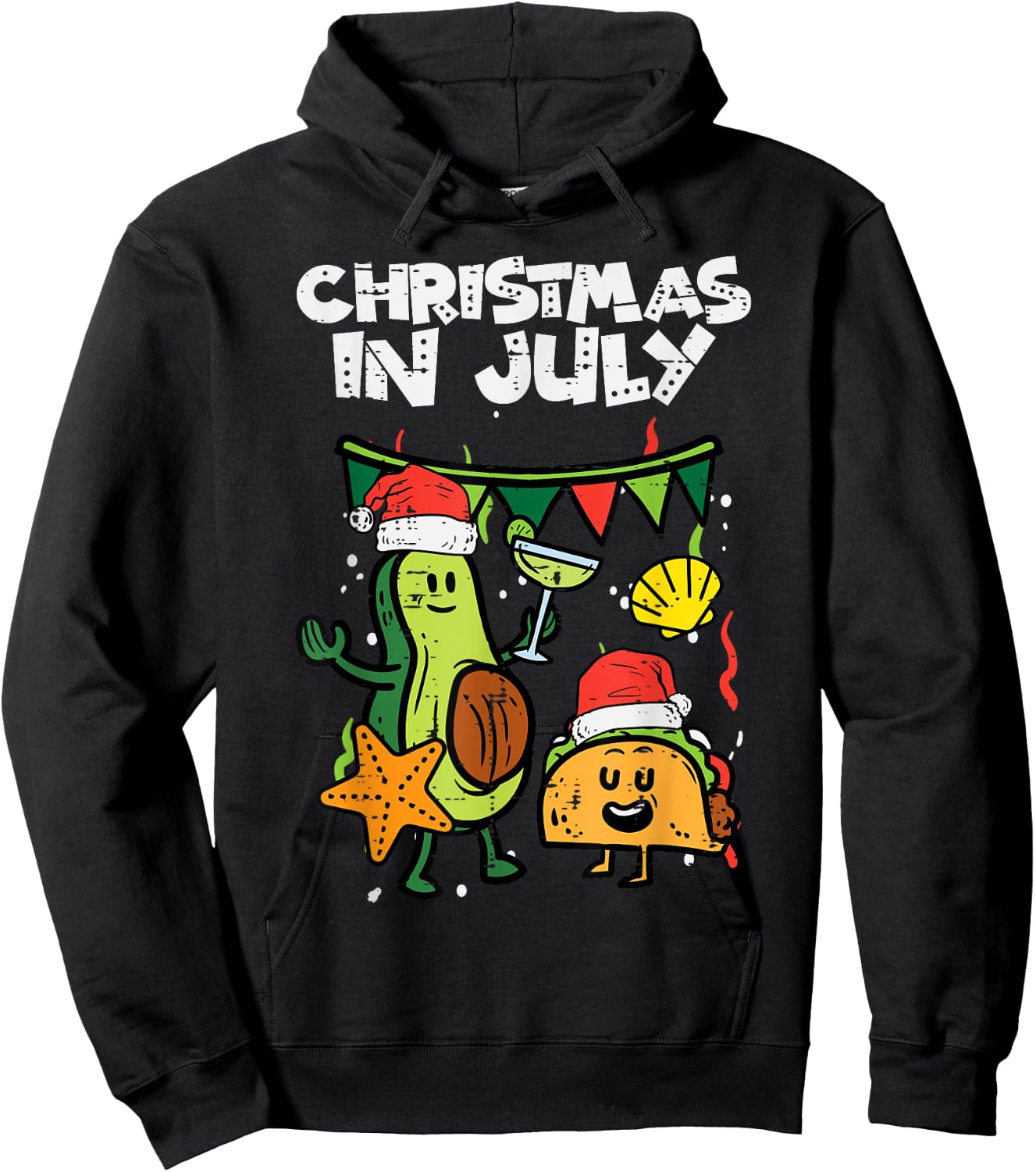 Christmas In July Avocado Taco Summer Mexican Men Women Kids Hoodie - Hoodie | Black
