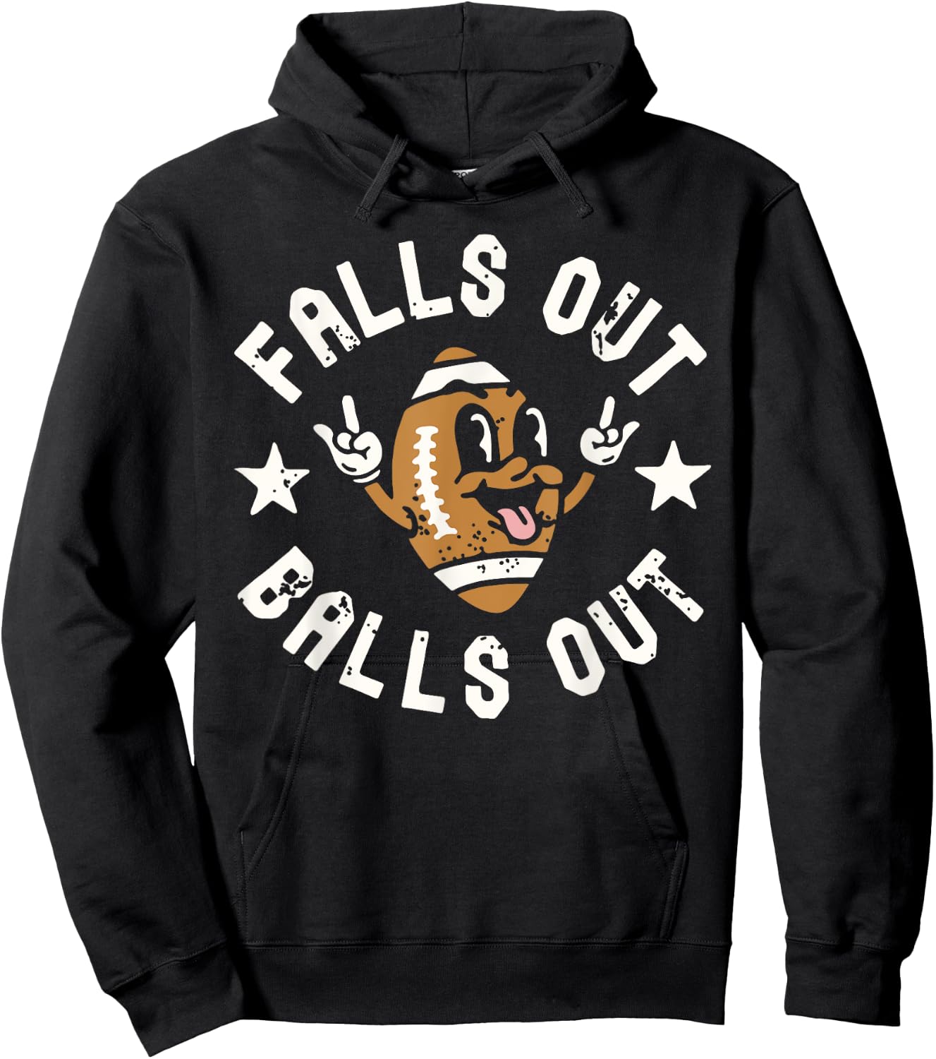 Retro Falls Out Balls Out Football Vintage Thanksgiving Gift Hoodie - Hoodie | Black