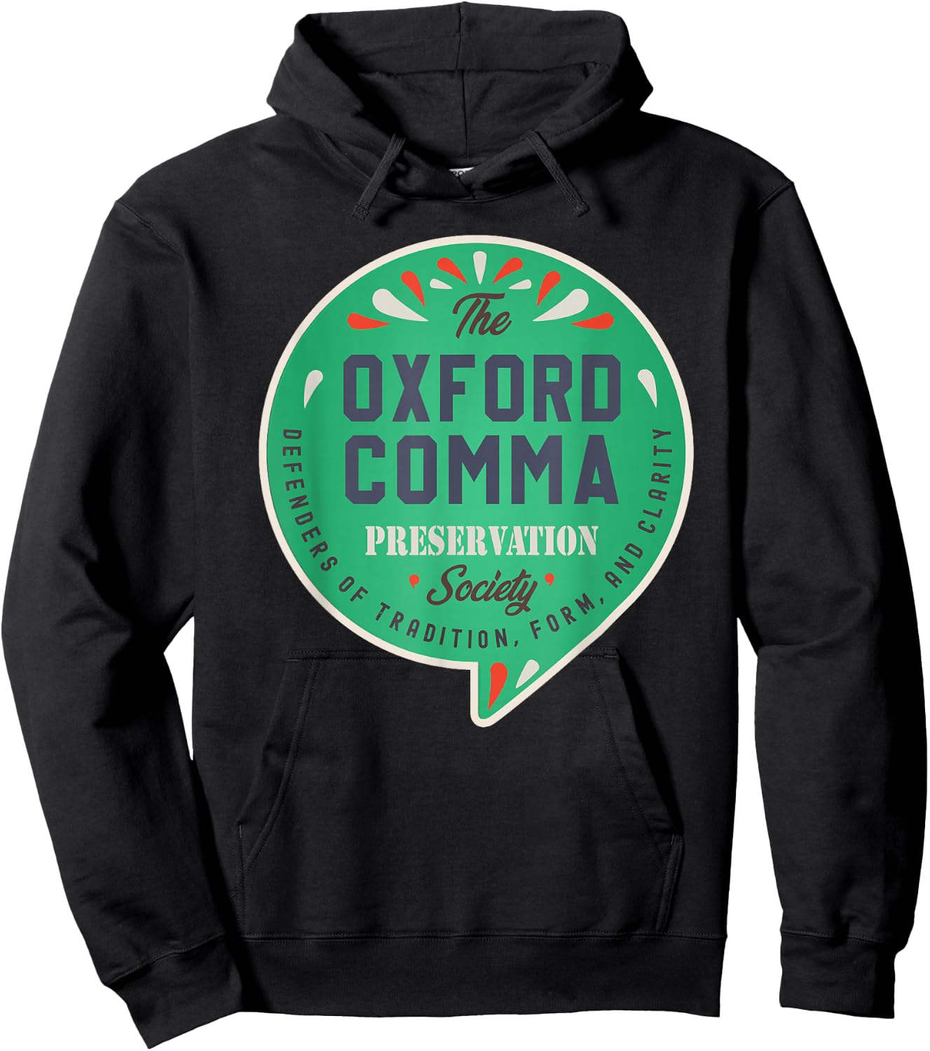 The Oxford Comma Preservation Society Vintage Team Oxford Hoodie - Hoodie | Black