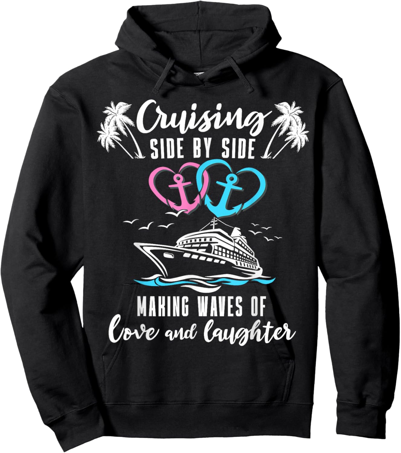 Romantic Cruising Husband Wife Ship Couple Cruise Hoodie - Hoodie | Black