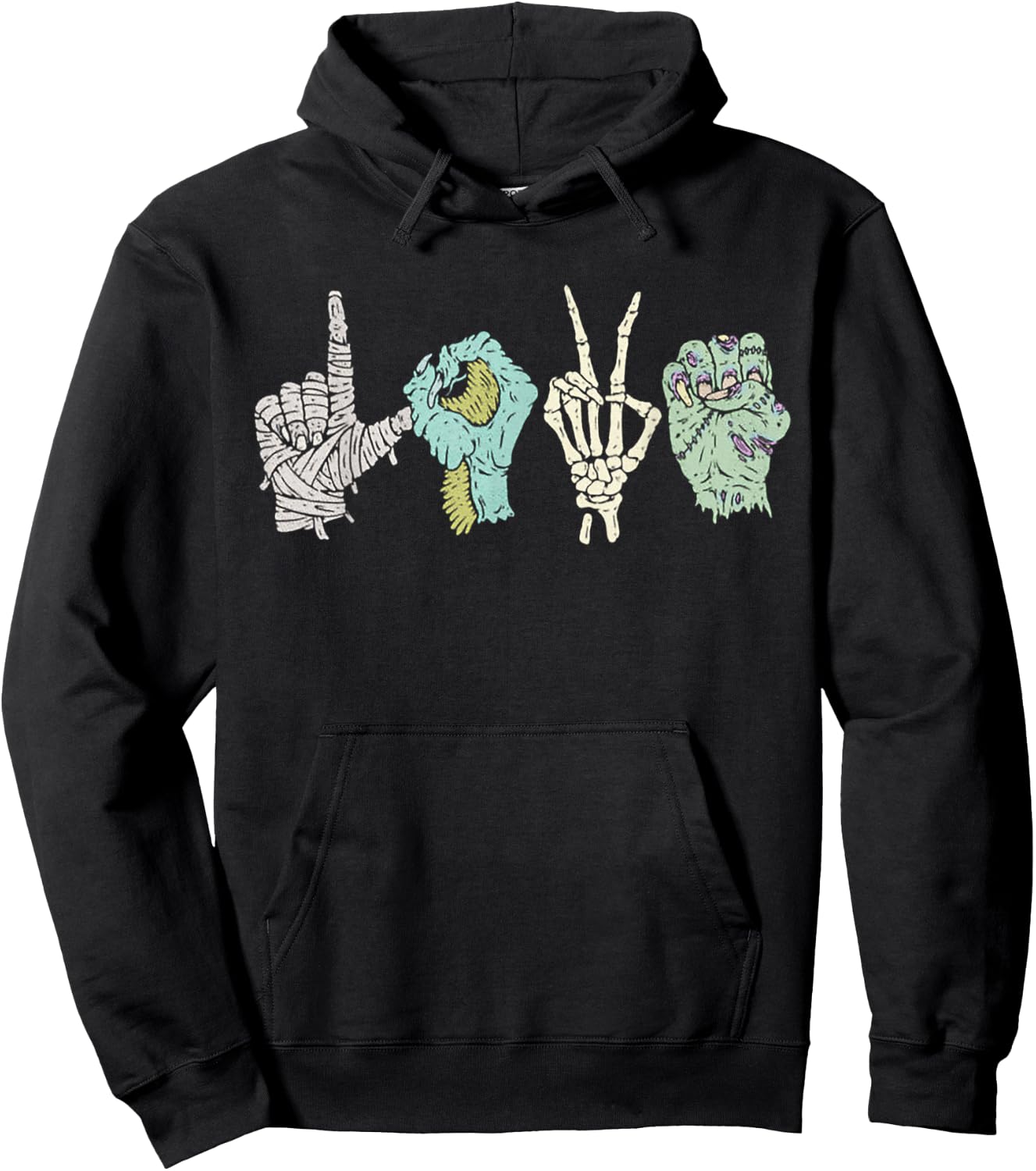 Monster Love Sign Language Hoodie - Hoodie | Black