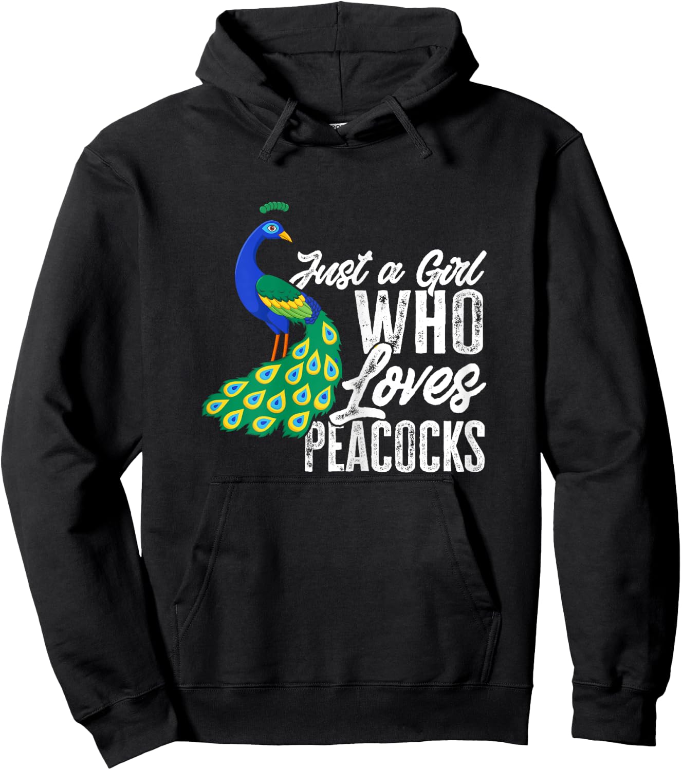 Girls Peacock Just A Girl Who Loves Peacocks Hoodie - Hoodie | Black