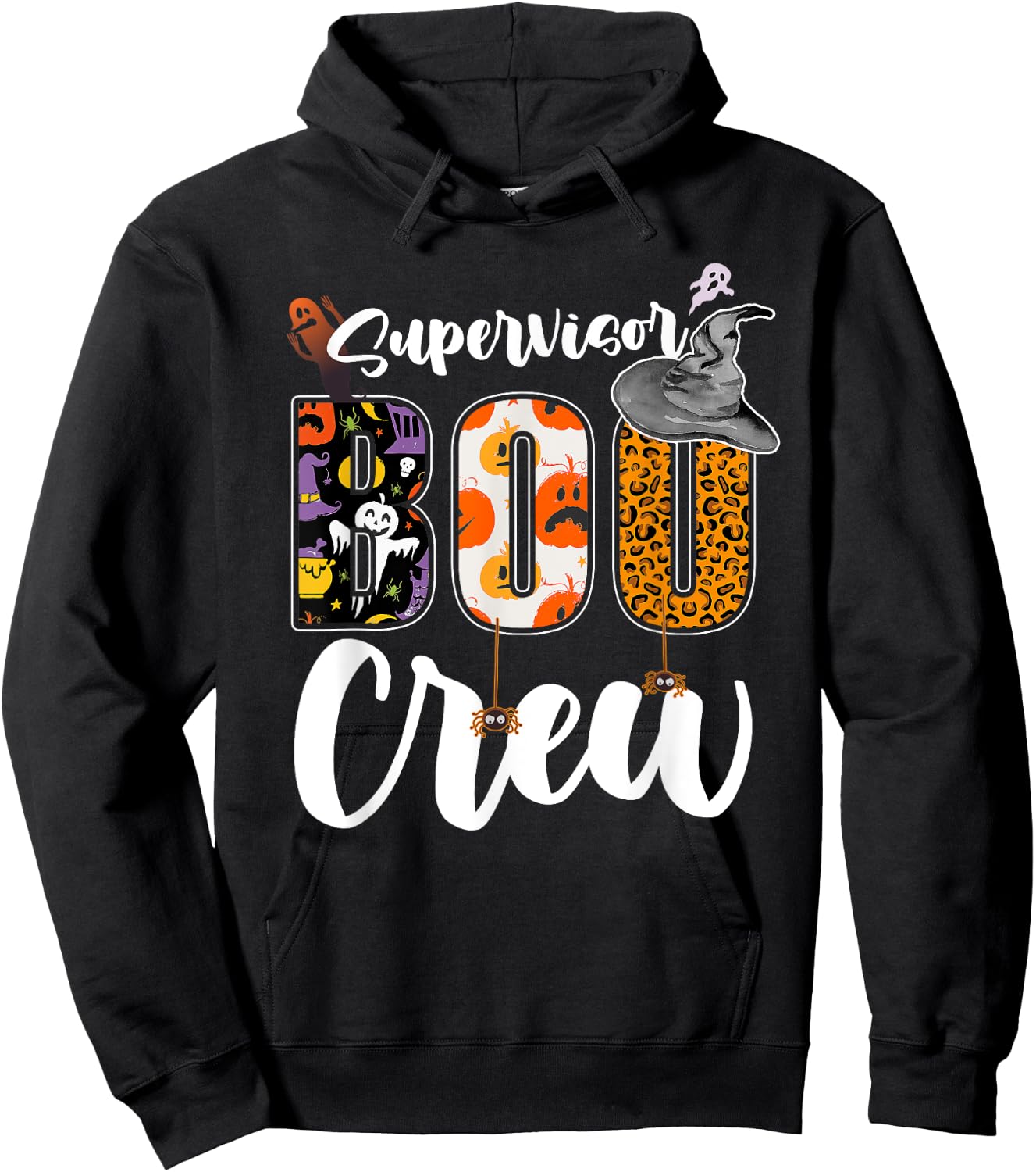 Supervisor Boo Crew Halloween Matching Manager Hoodie - Hoodie | Black