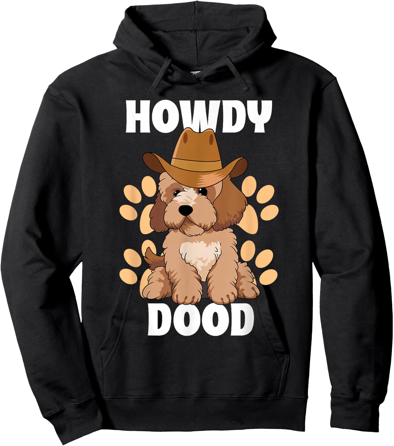 Goldendoodle Howdy Dood Funny Doodle Dog Country Cowboy Hat Hoodie - Hoodie | Black