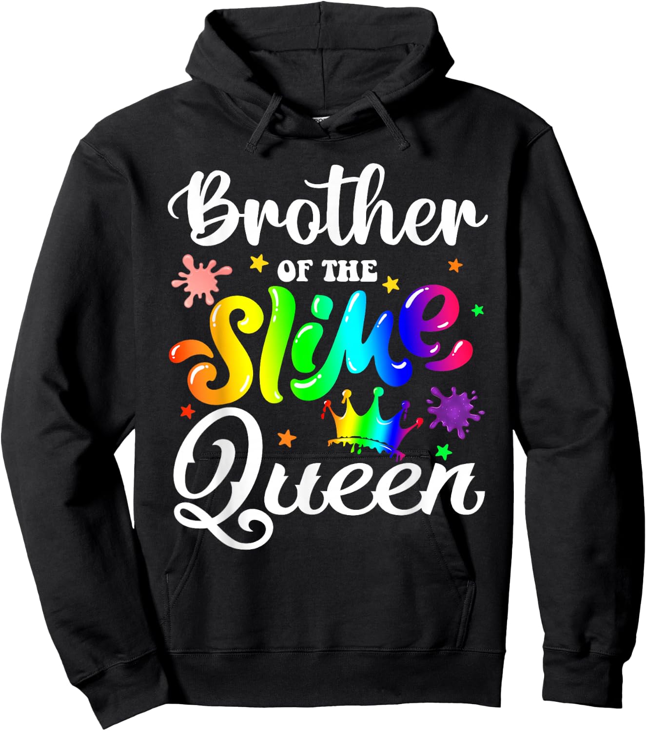 Brother Of The Slime Queen B-day Family Crown Birthday Girl Hoodie - Hoodie | Black