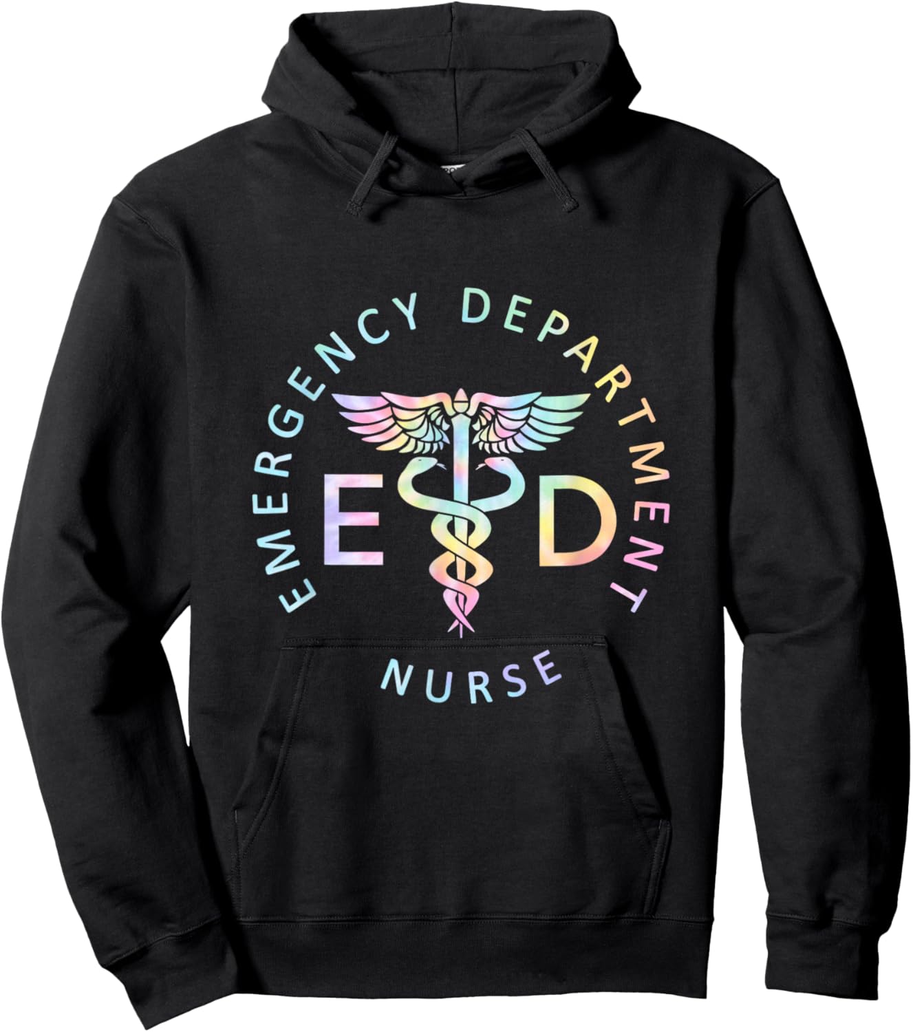 Emergency Nurse ED Nurse ER Emergency Department Nur Tie Dye Hoodie - Hoodie | Black