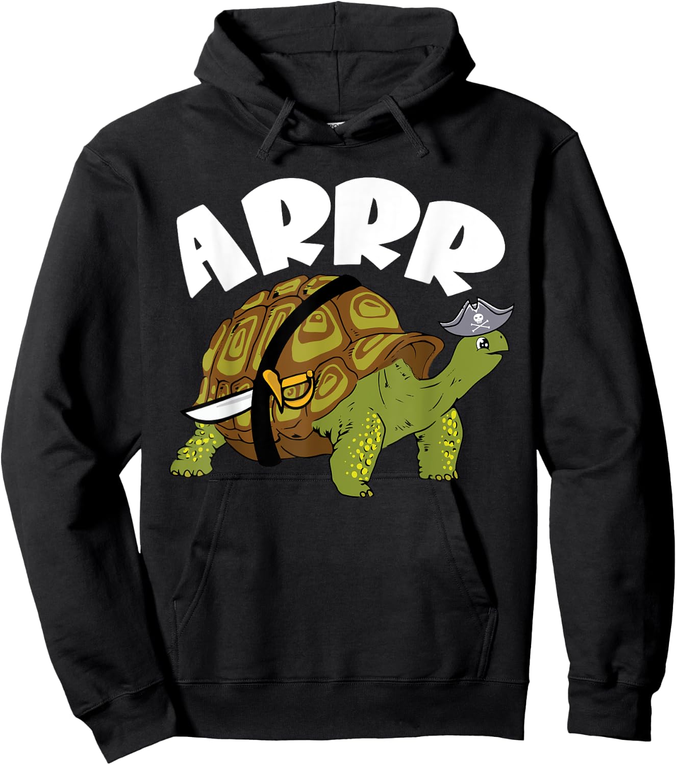 Arrr Pirate Tortoise Turtle Reptile Kids Hoodie - Hoodie | Black