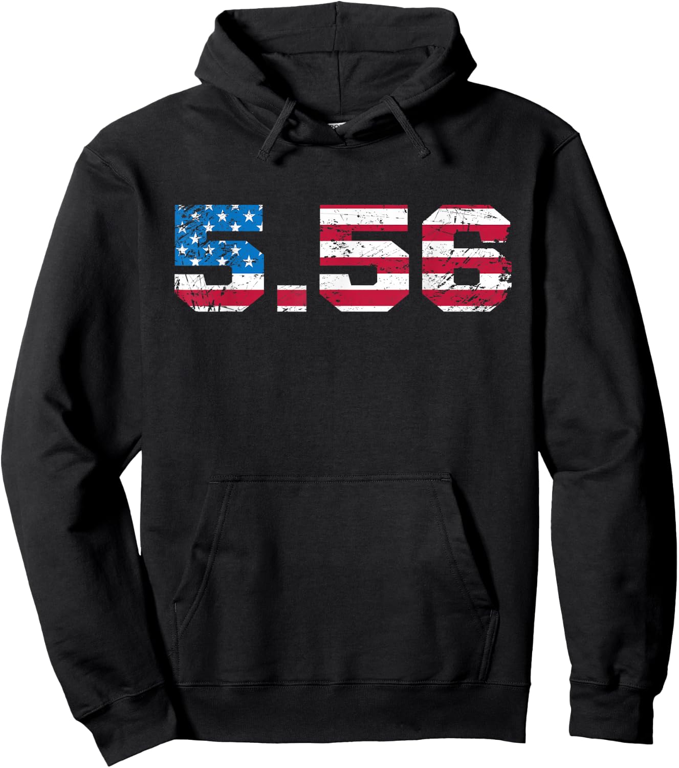 5.56 Rifle Cartridge USA Flag Military & Hunter Enthusiast Hoodie - Hoodie | Black