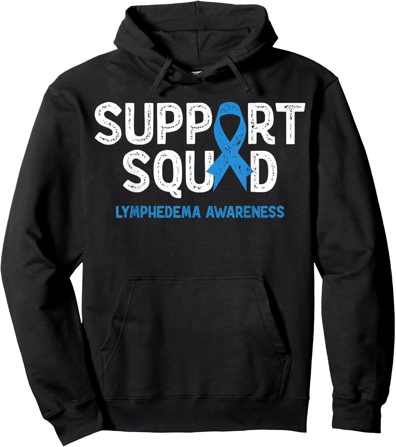 Lymphedema Awareness Support Squad Blue Family Warrior Hoodie - Hoodie | Black