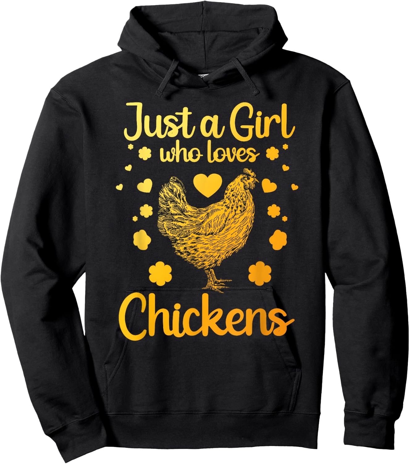 Funny Girl Chicken Design For Kids Women Mom Chicken Lover Hoodie - Hoodie | Black