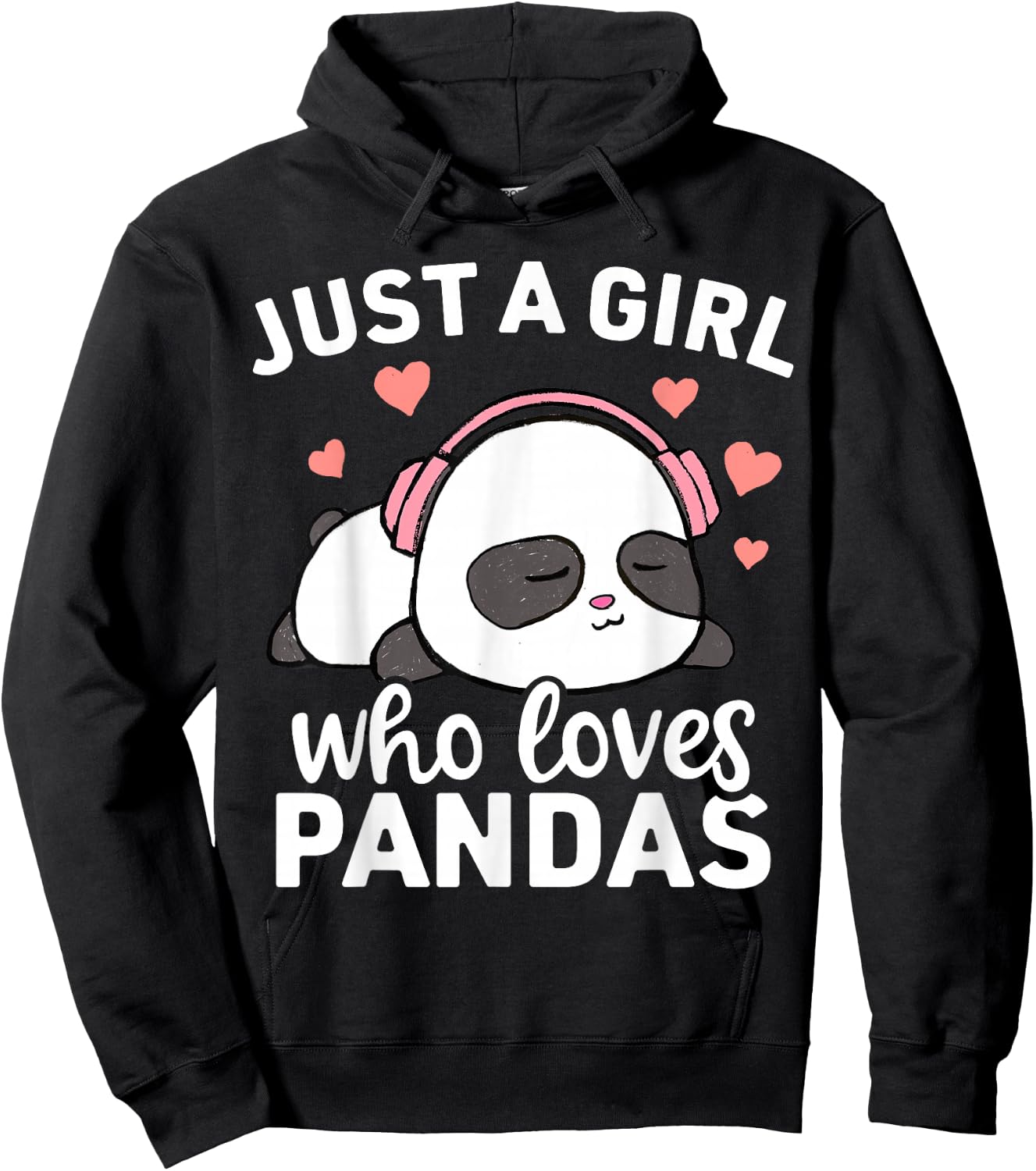 Just A Girl Who Loves Pandas Cute Kawaii Panda Hoodie - Hoodie | Black