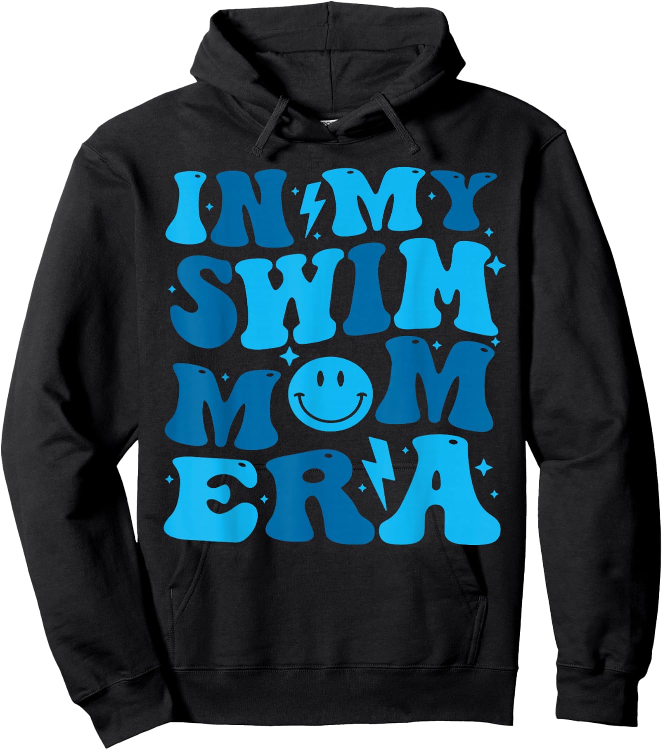 In My Swim Mom Era Groovy Floral Swimming Mom Swimmer Hoodie - Hoodie | Black
