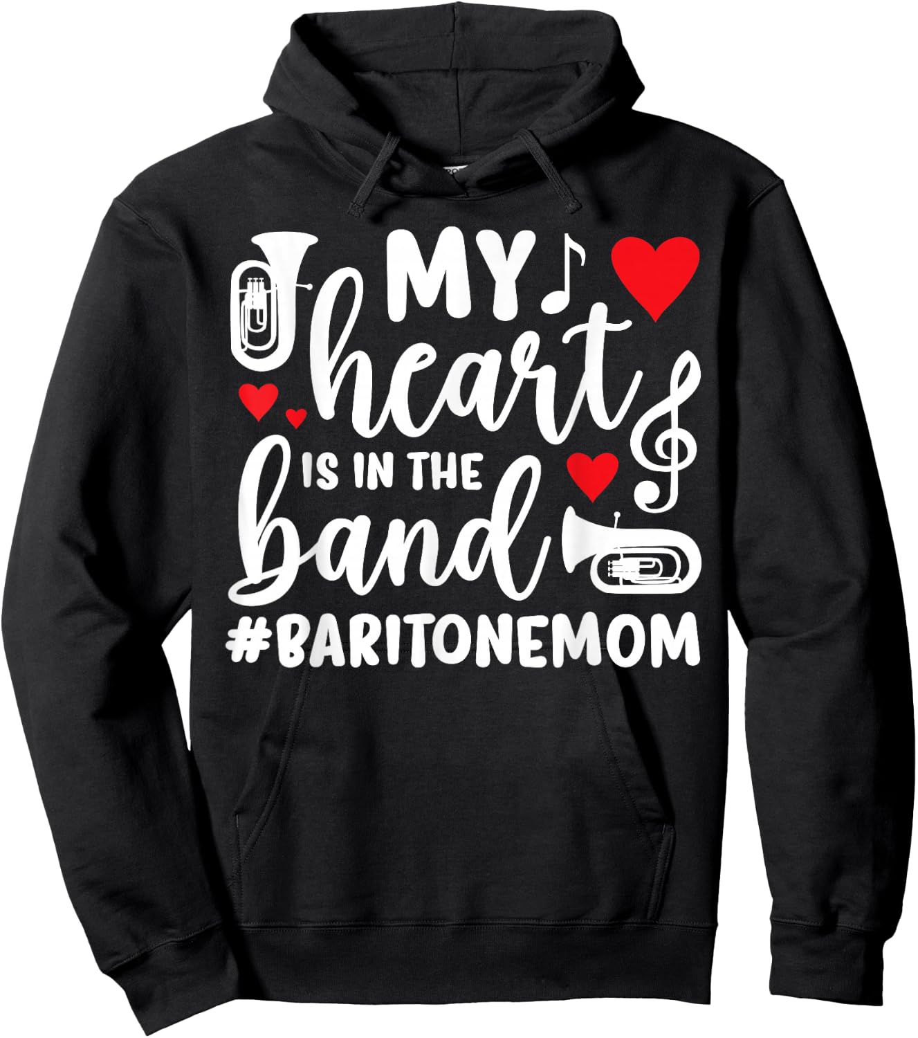 In The Band Baritone Mom Baritone Player Mom Baritonist Mama Hoodie - Hoodie | Black