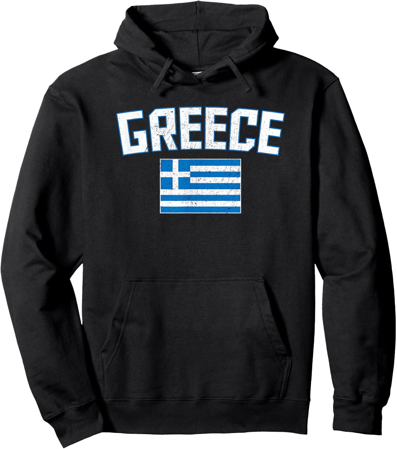 Vintage Distressed Greece Flag Greek Pride Hoodie - Hoodie | Black
