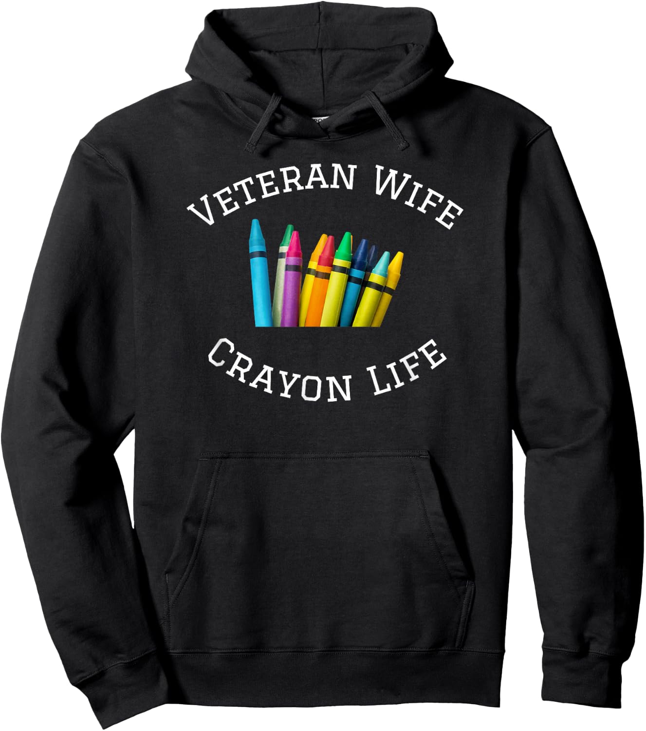 Veteran Wife Crayon Life Hoodie - Hoodie | Black