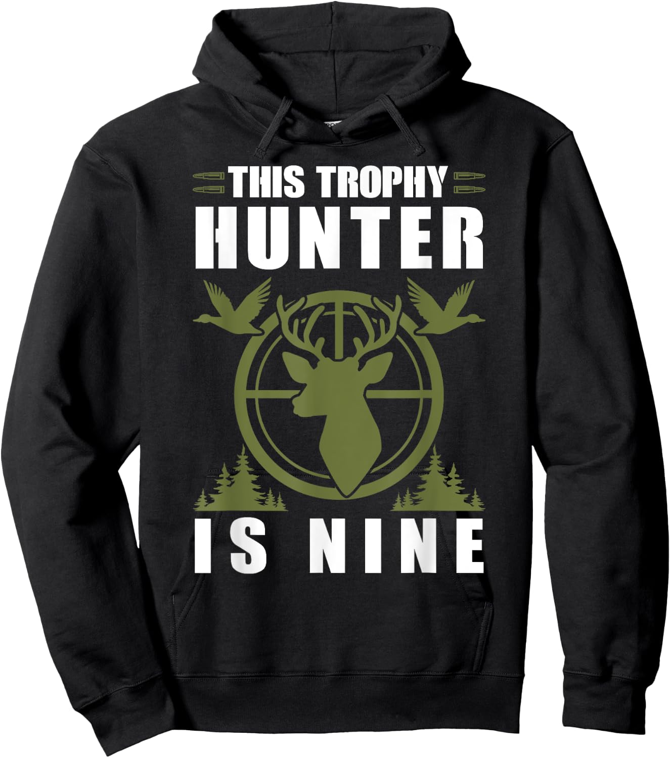 Trophy Hunter Is 9 Years Old Birthday 9th Birthday Squad Kid Hoodie - Hoodie | Black