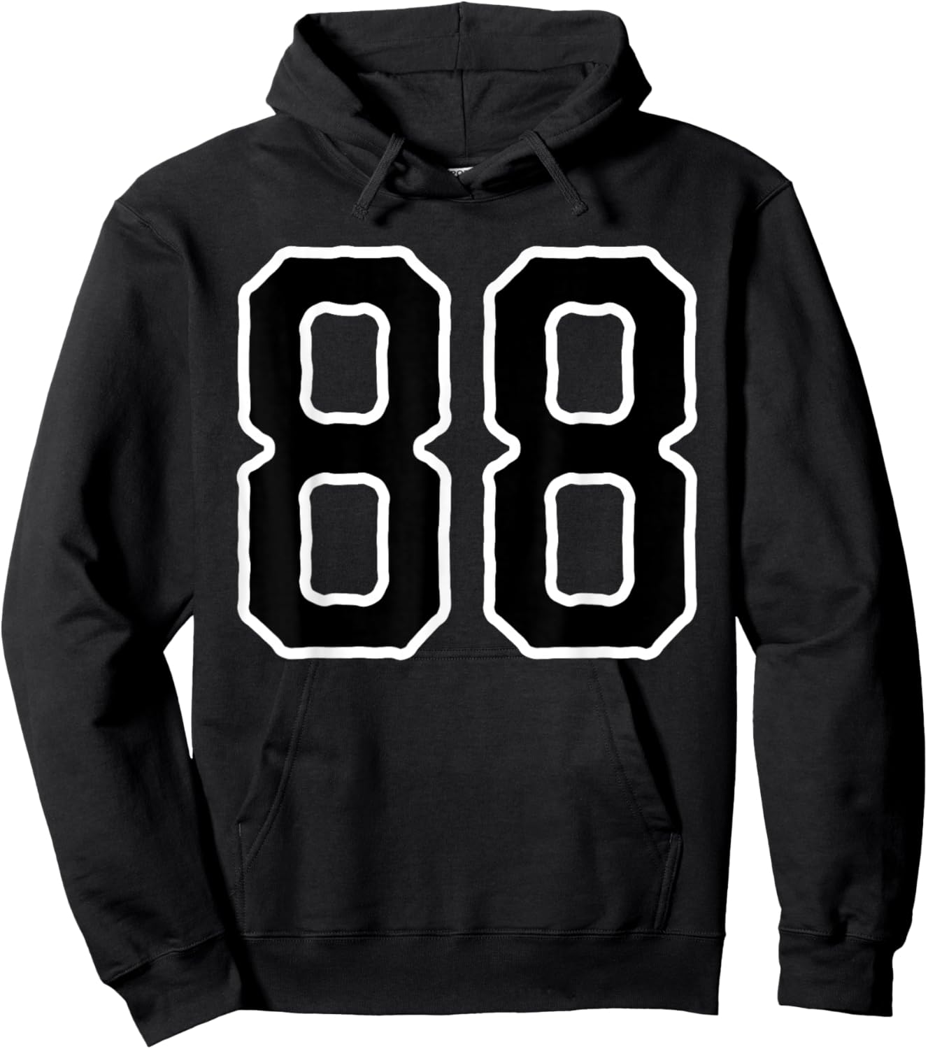 Number #88 White Black Sport Number 88 Hoodie - Hoodie | Black