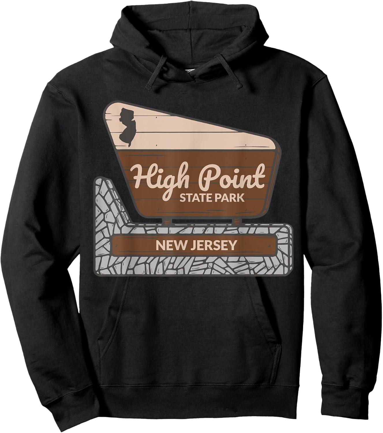 High Point State Park New Jersey Welcome Sign Souvenir Hoodie - Hoodie | Black
