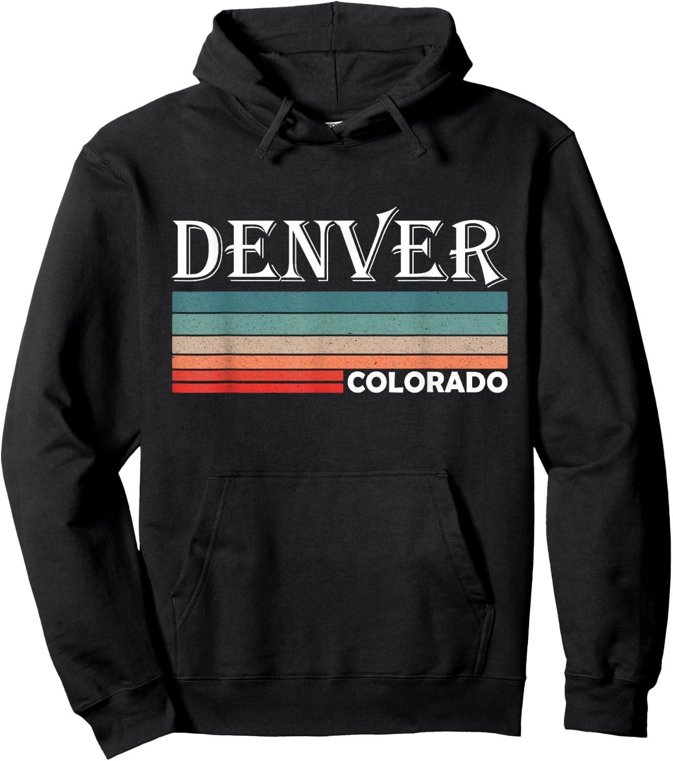 Retro Denver Colorado CO Souvenir Gift Hoodie - Hoodie | Black