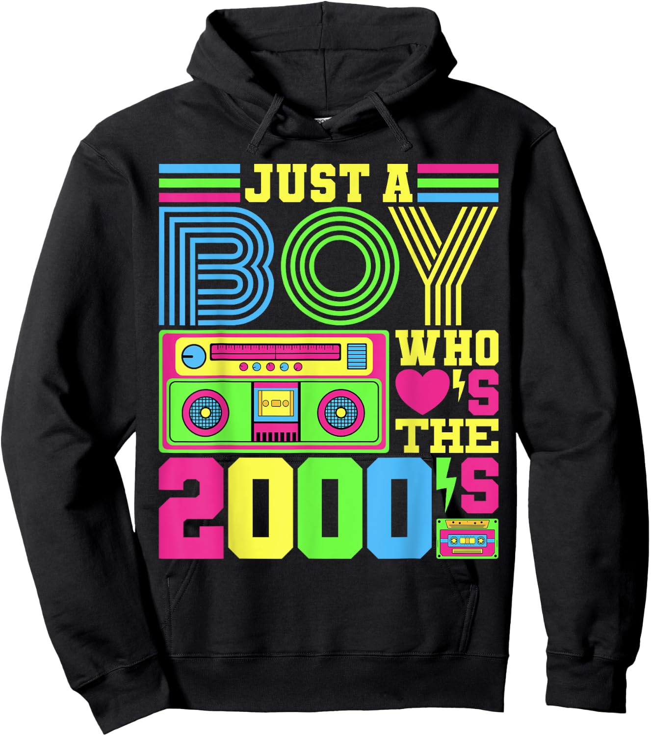Just A Boy Who Loves The 2000's Party Outfit 2000's Costume Hoodie - Hoodie | Black