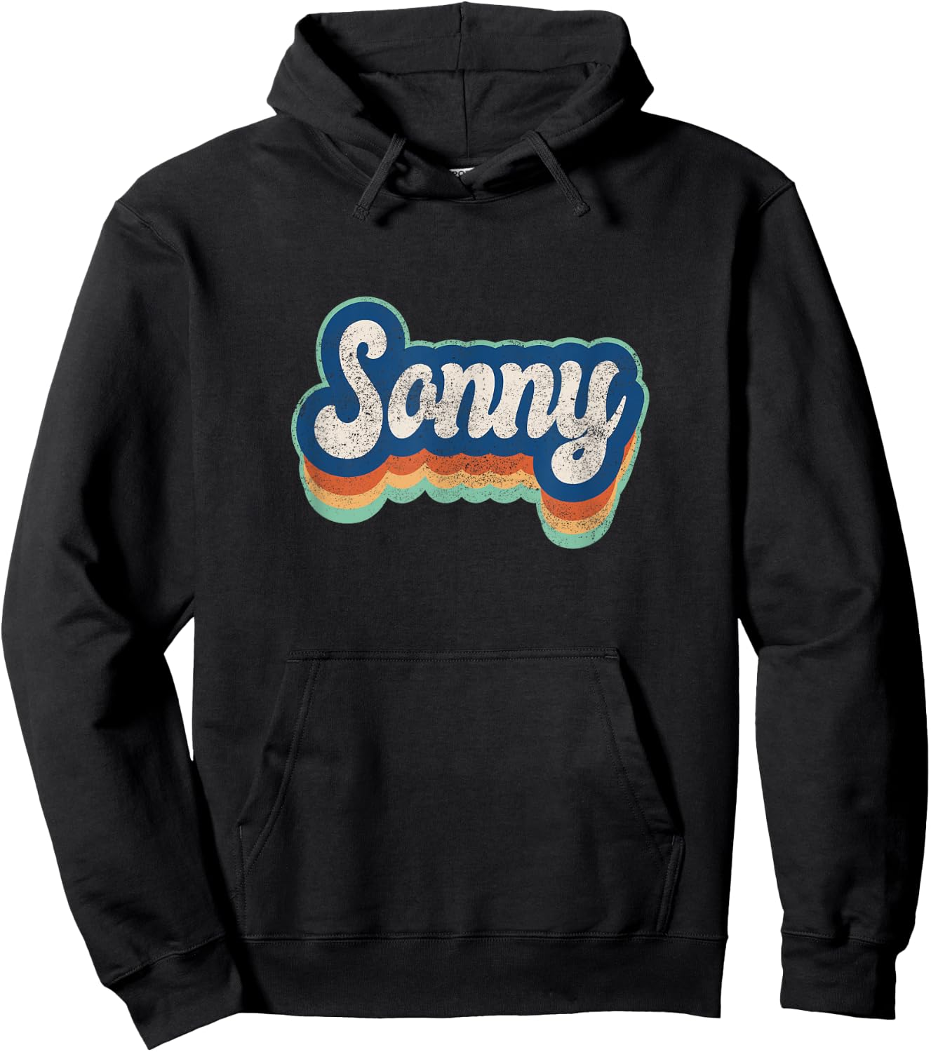 Sonny First Name Boy Vintage Style 70s 80s Personalized Hoodie - Hoodie | Black