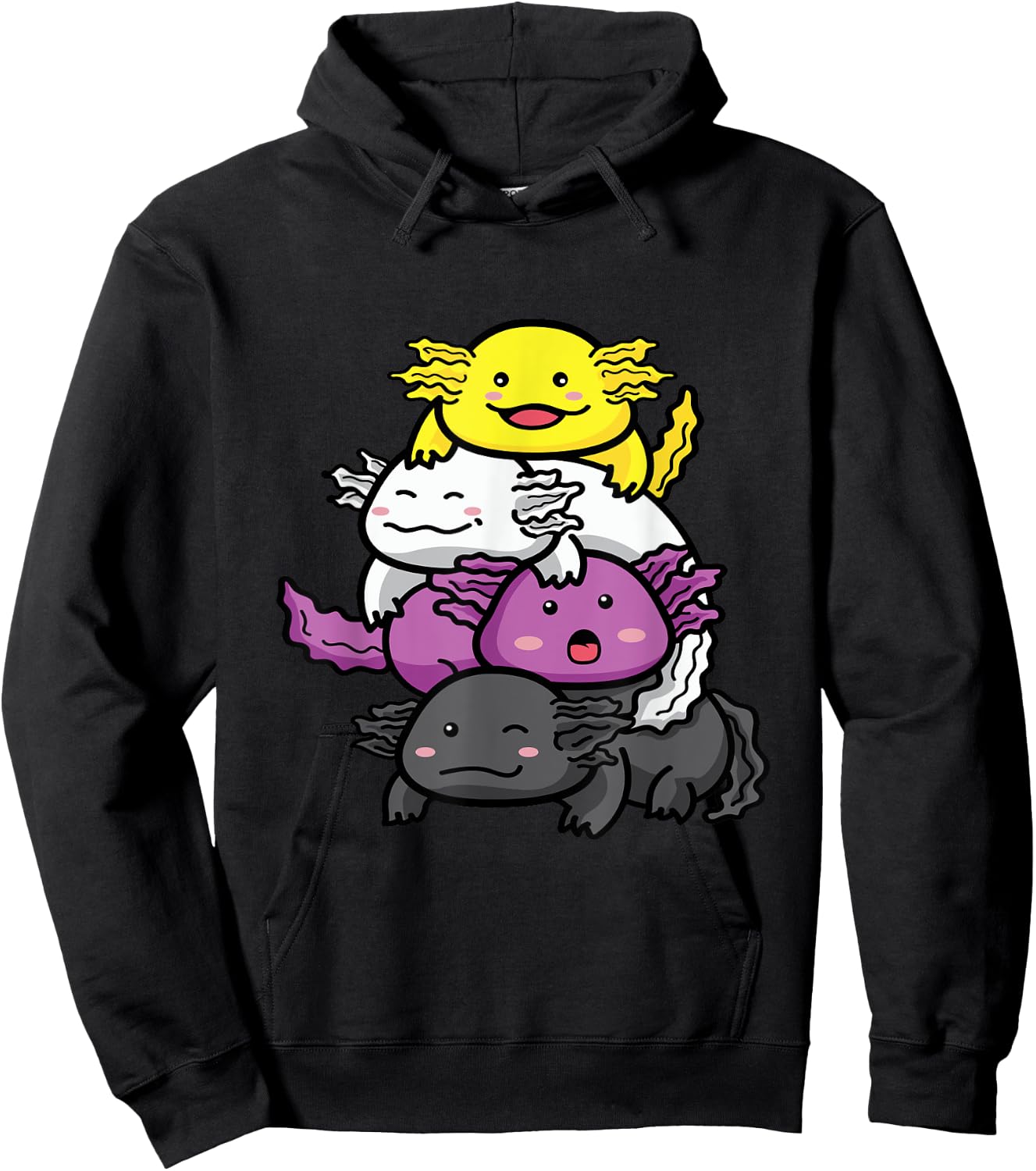 Axolotl Non Binary Flag Envy NB Queer Nonbinary Pride Hoodie - Hoodie | Black