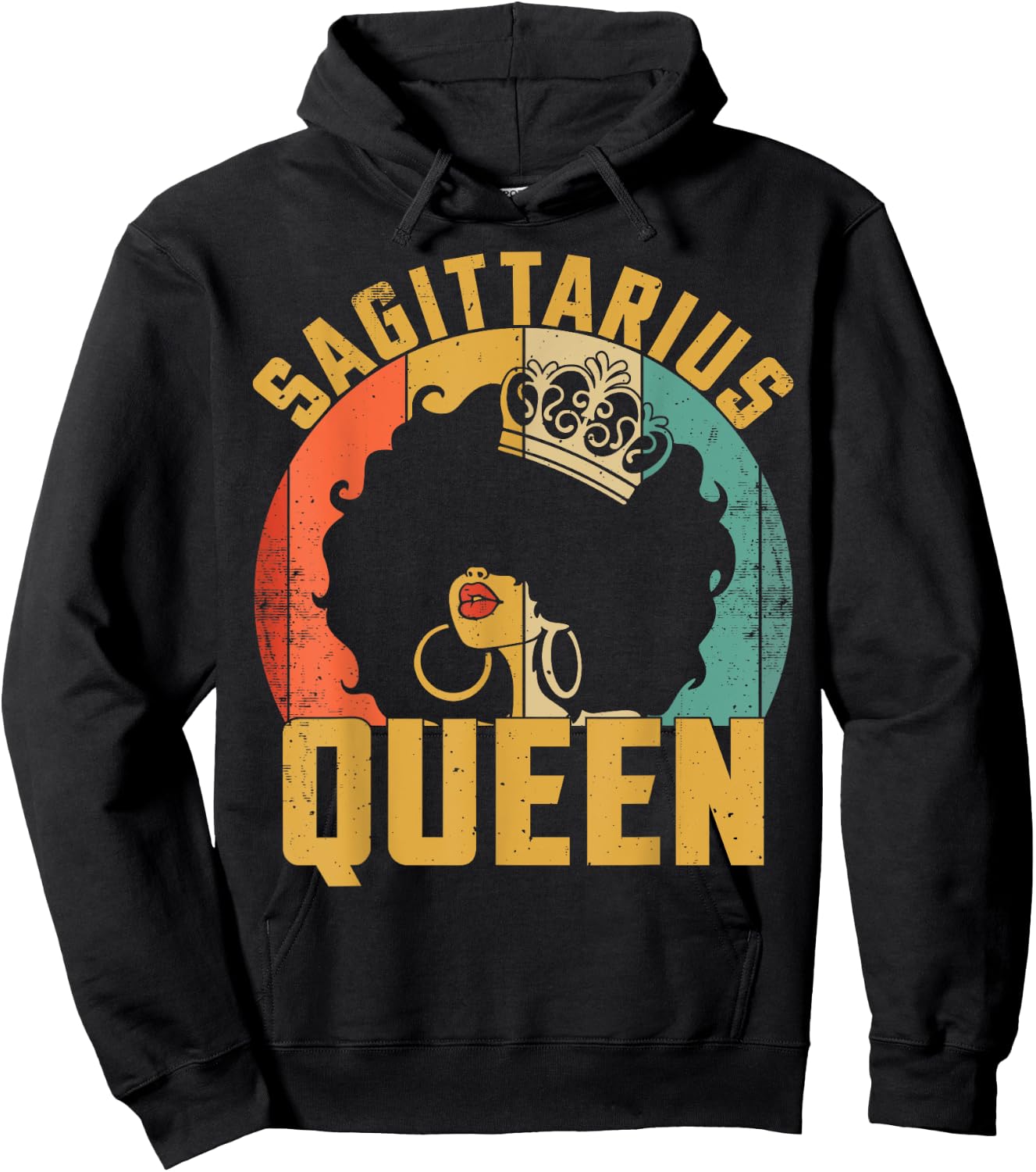 Birthday Afro Sagittarius Queen African American Black Women Hoodie - Hoodie | Black