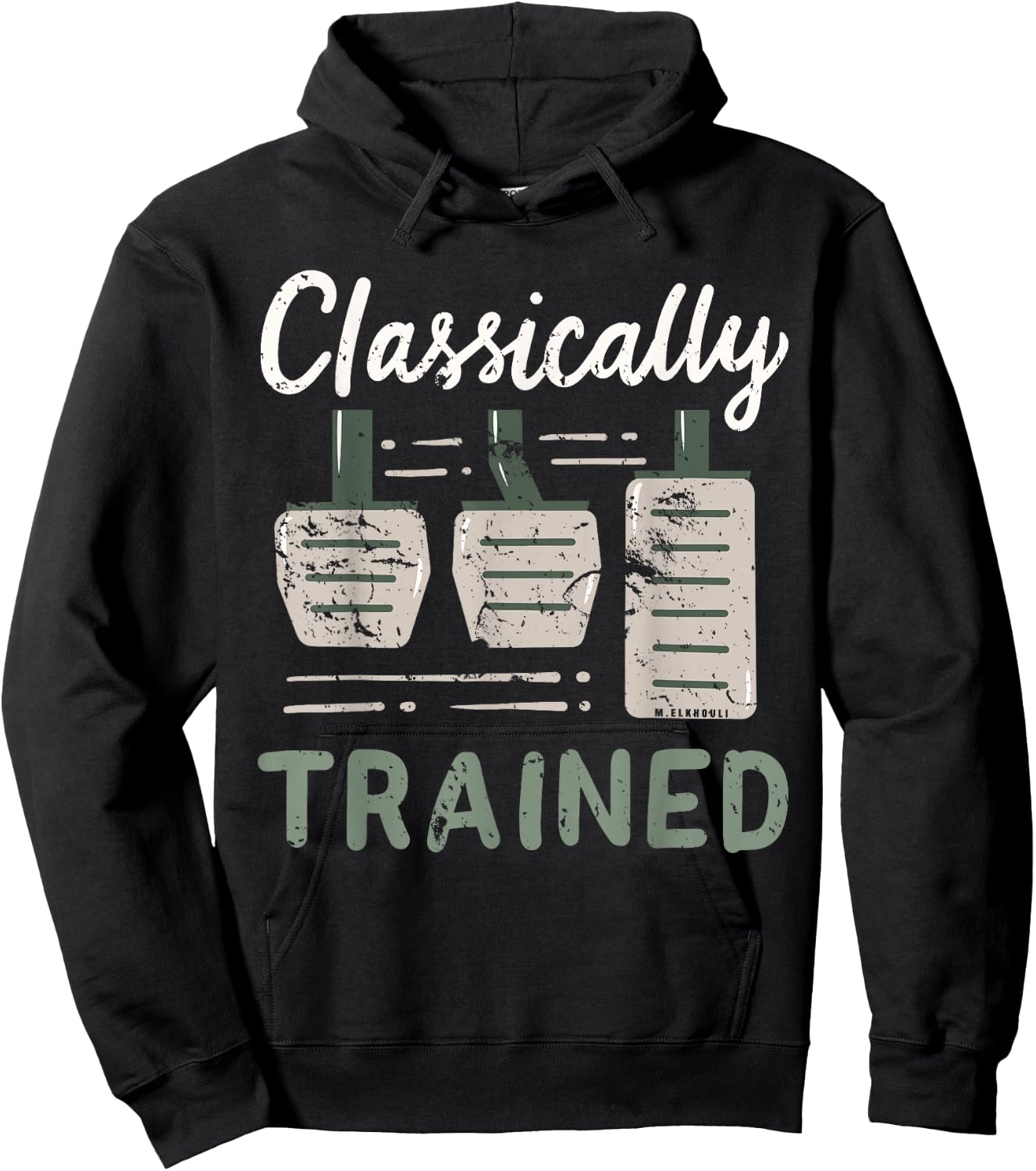 Three Pedals Classically Trained Manual Transmission Racing Hoodie - Hoodie | Black