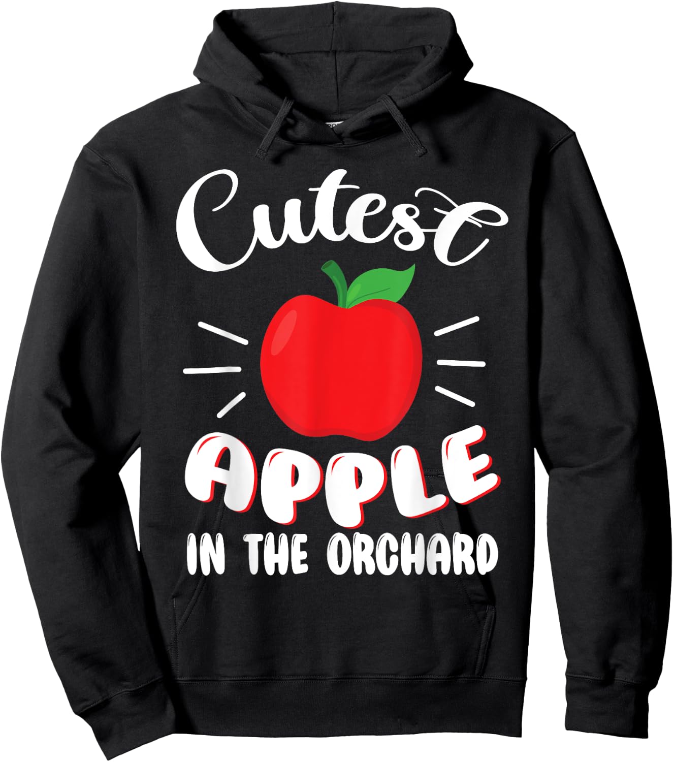 Funny Cutest Apple In The Orchard Apple Picking Kids Hoodie - Hoodie | Black