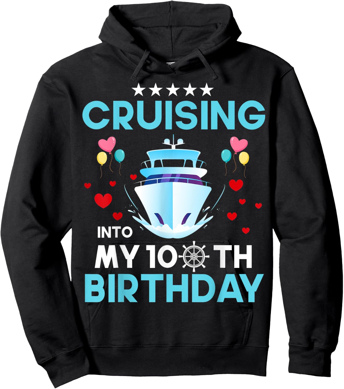 Cruising Into My 100 Year Old Cruise Birthday 100th B-Day Hoodie - Hoodie | Black