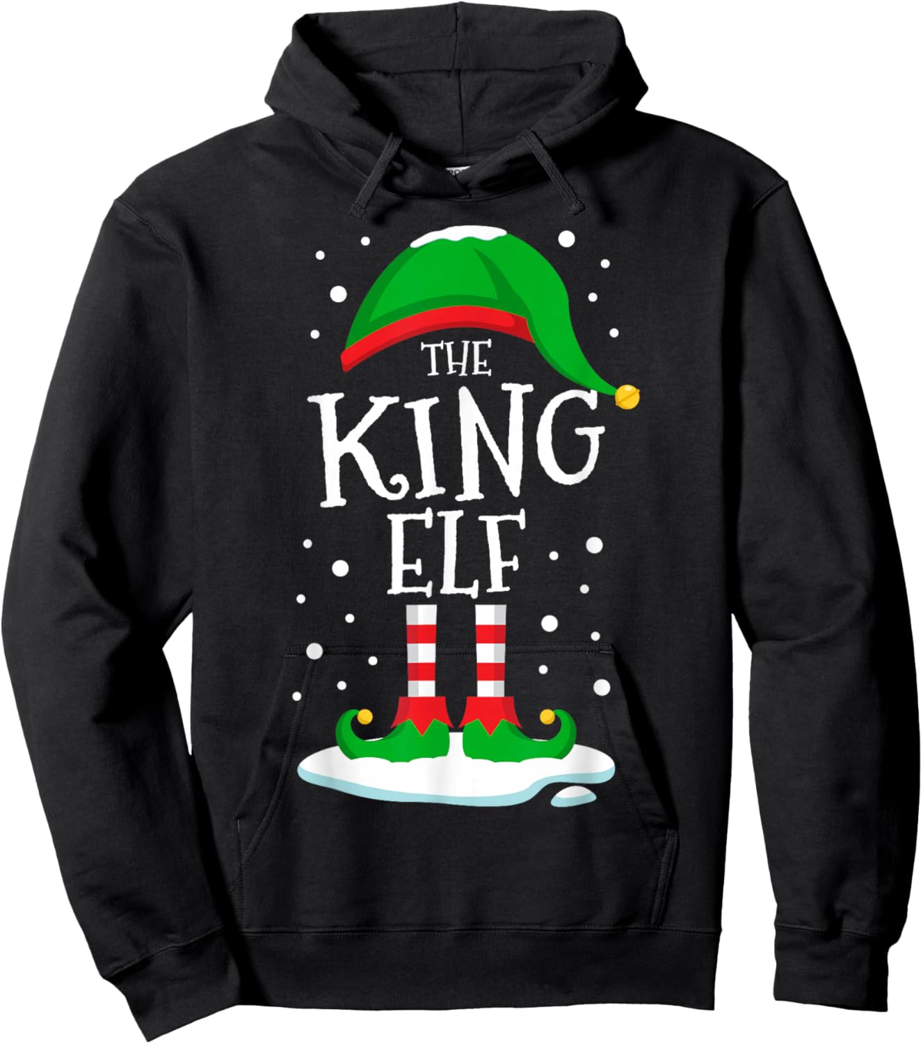 The King Elf Christmas Family Matching Xmas Funny Men Boys Hoodie - Hoodie | Black