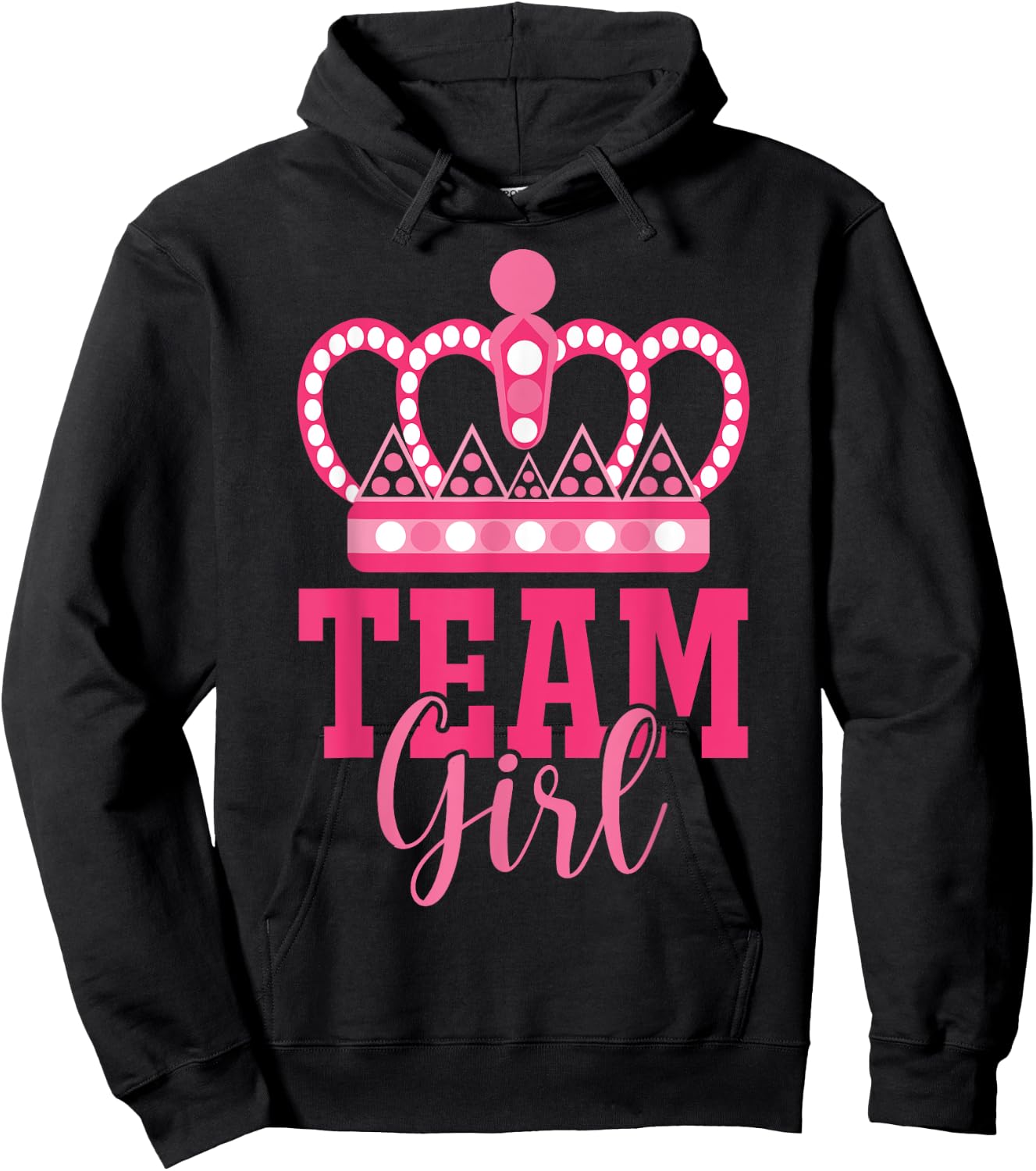 Pink Team Girl Team Boy Gender Reveal Party Matching Family Hoodie - Hoodie | Black