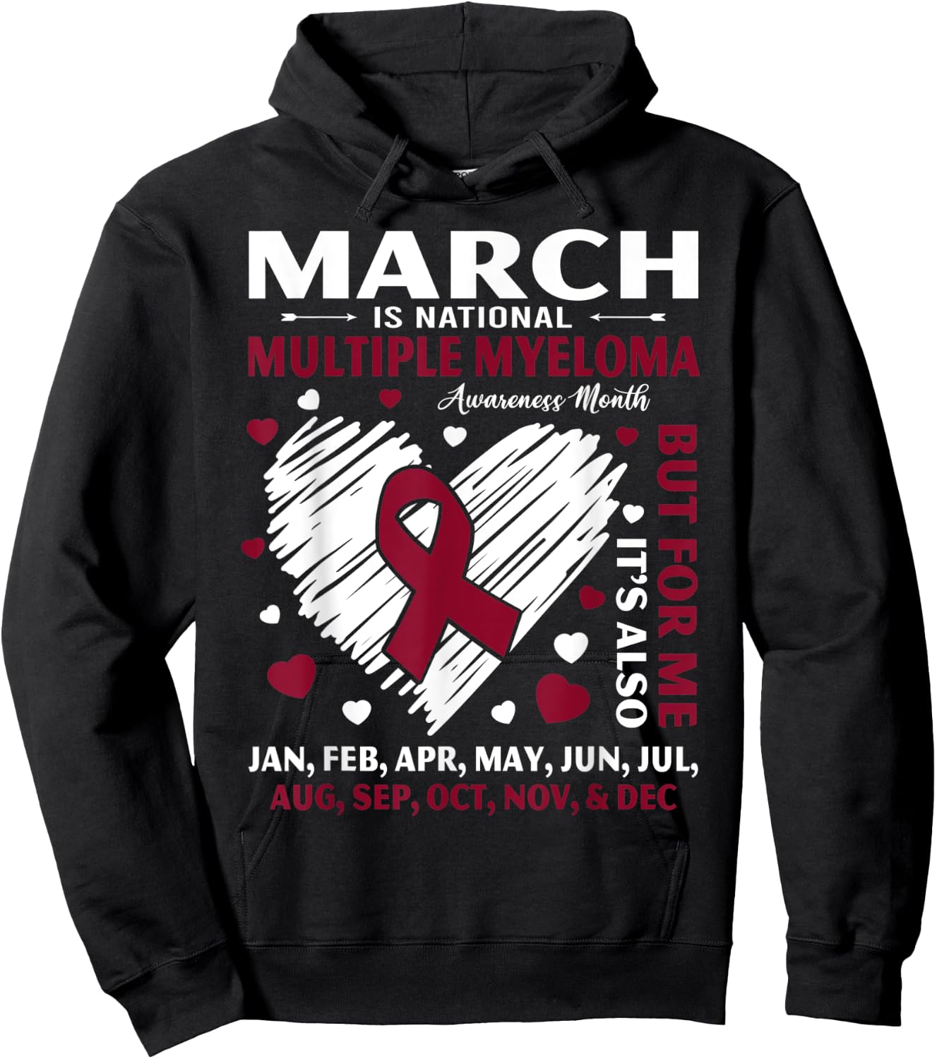 March Is National Multiple Myeloma Awareness Month Warrior Hoodie - Hoodie | Black