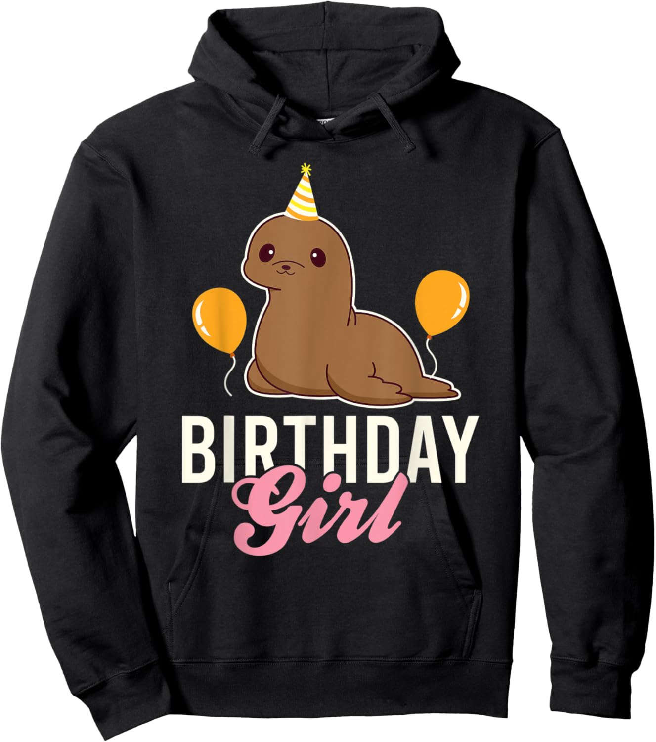 Cute Sea Lion Birthday Girl Hoodie - Hoodie | Black