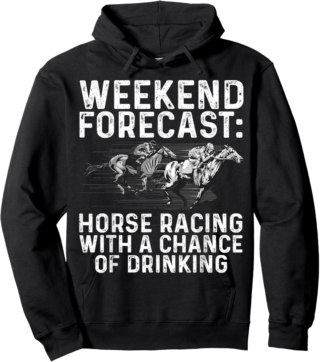 Cool Horse Racing Design Women Derby Horse Racing Hoodie - Hoodie | Black