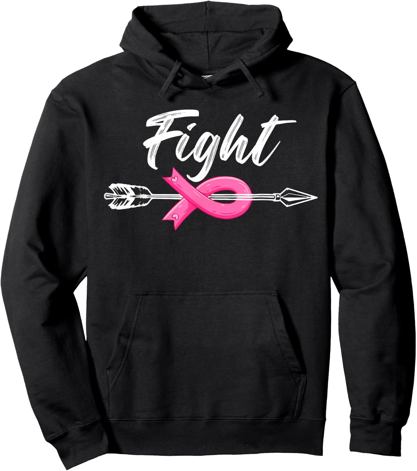 Fight Breast Survivor Breast Cancer Awarenes Pink Ribbon Hoodie - Hoodie | Black