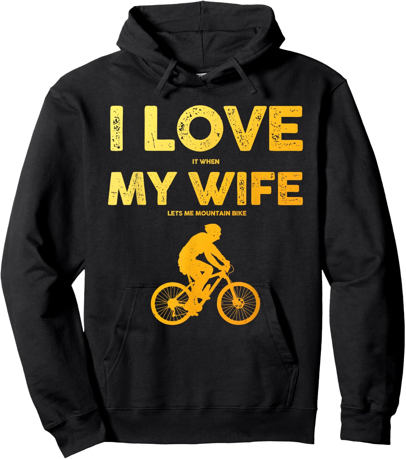 Funny Mountain Bike Art Dad Husband Mountain Biking Hoodie - Hoodie | Black