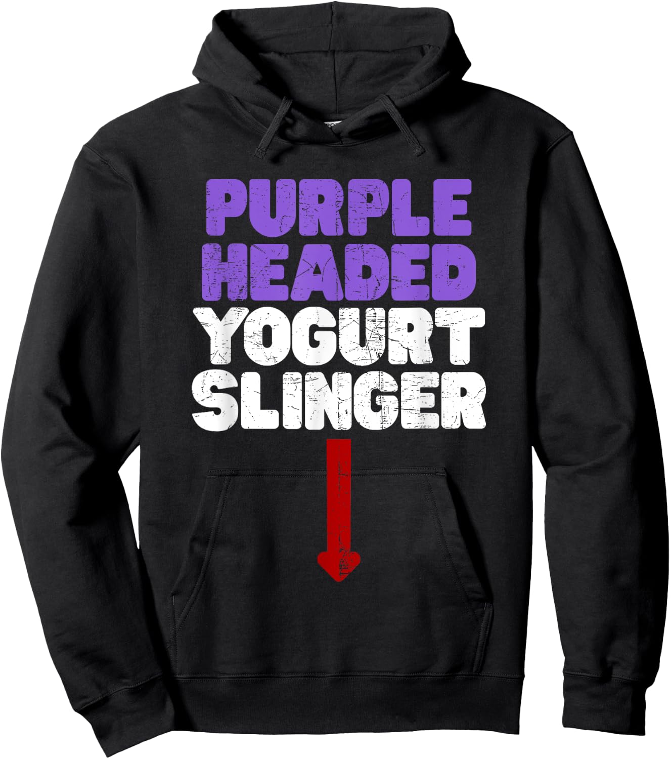 Funny Purple Headed Yogurt Slinger Classic Crude Humor Hoodie - Hoodie | Black