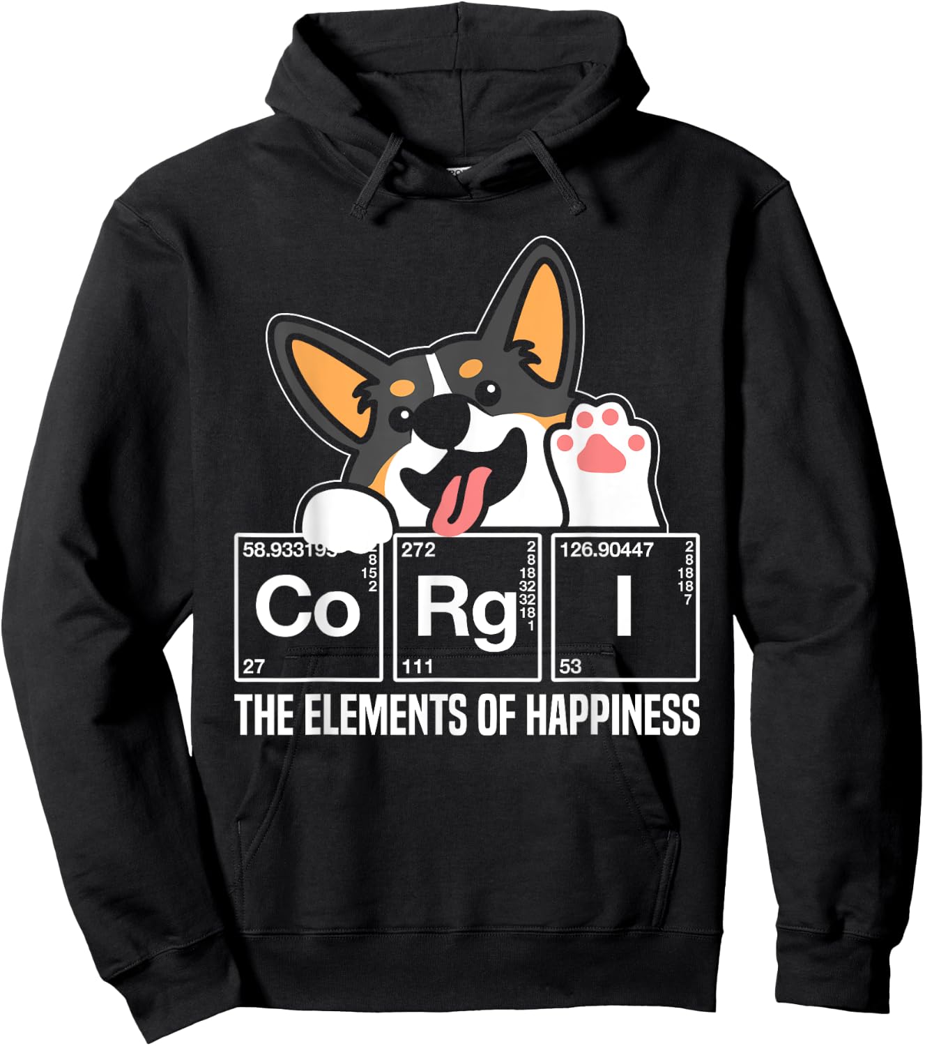 Black Corgi Periodic Table Chemistry Science Teacher Hoodie - Hoodie | Black