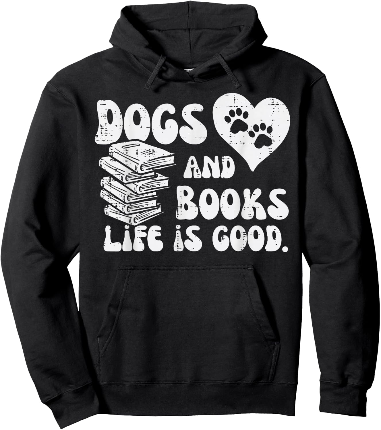 Dogs Books Life Good Cute Reading Bookworm Men Women Hoodie - Hoodie | Black