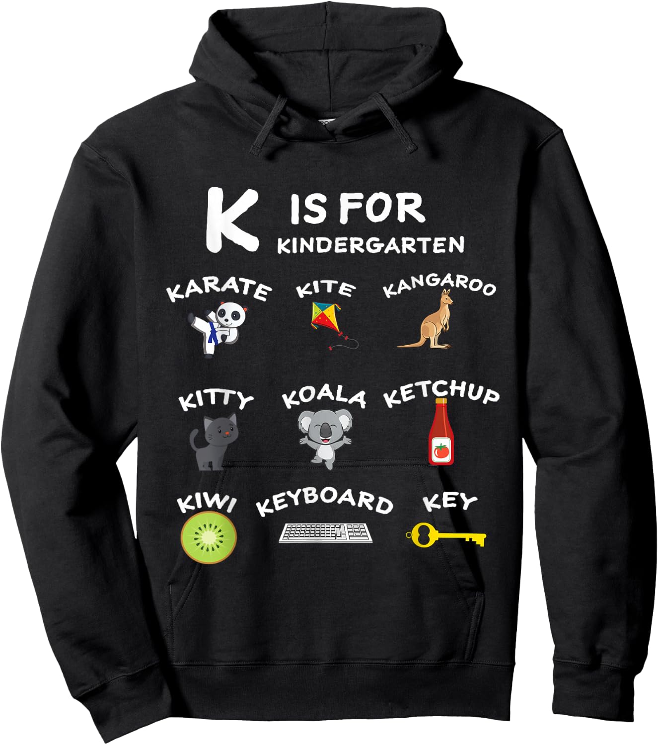 Kindergarten learning K is for koala K is for kindergarten Hoodie - Hoodie | Black