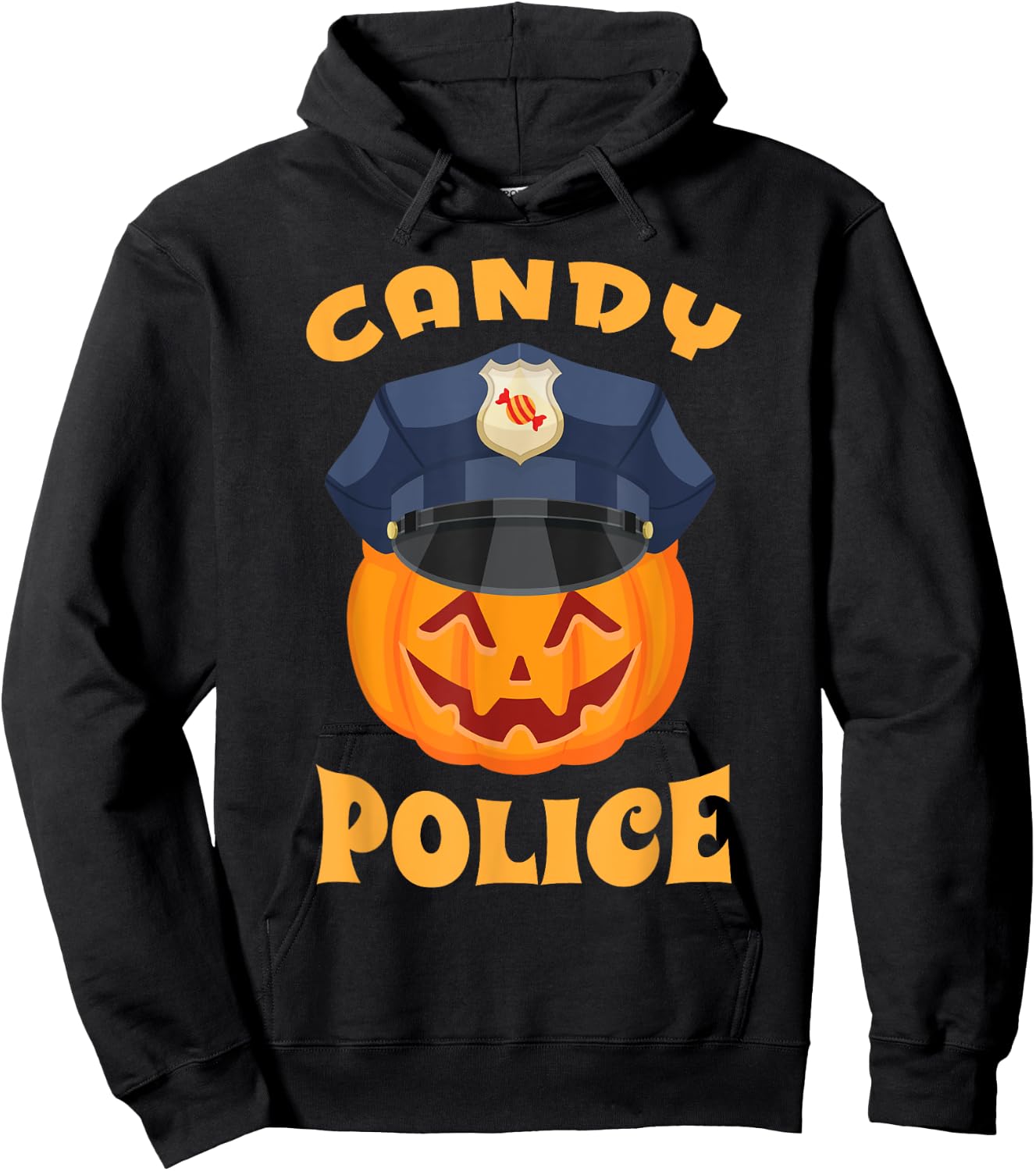Candy Police Halloween Party Trick or Treat Security Funny Hoodie - Hoodie | Black