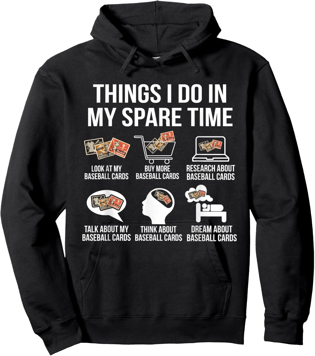 Baseball Card Collector Hoodie - Hoodie | Black
