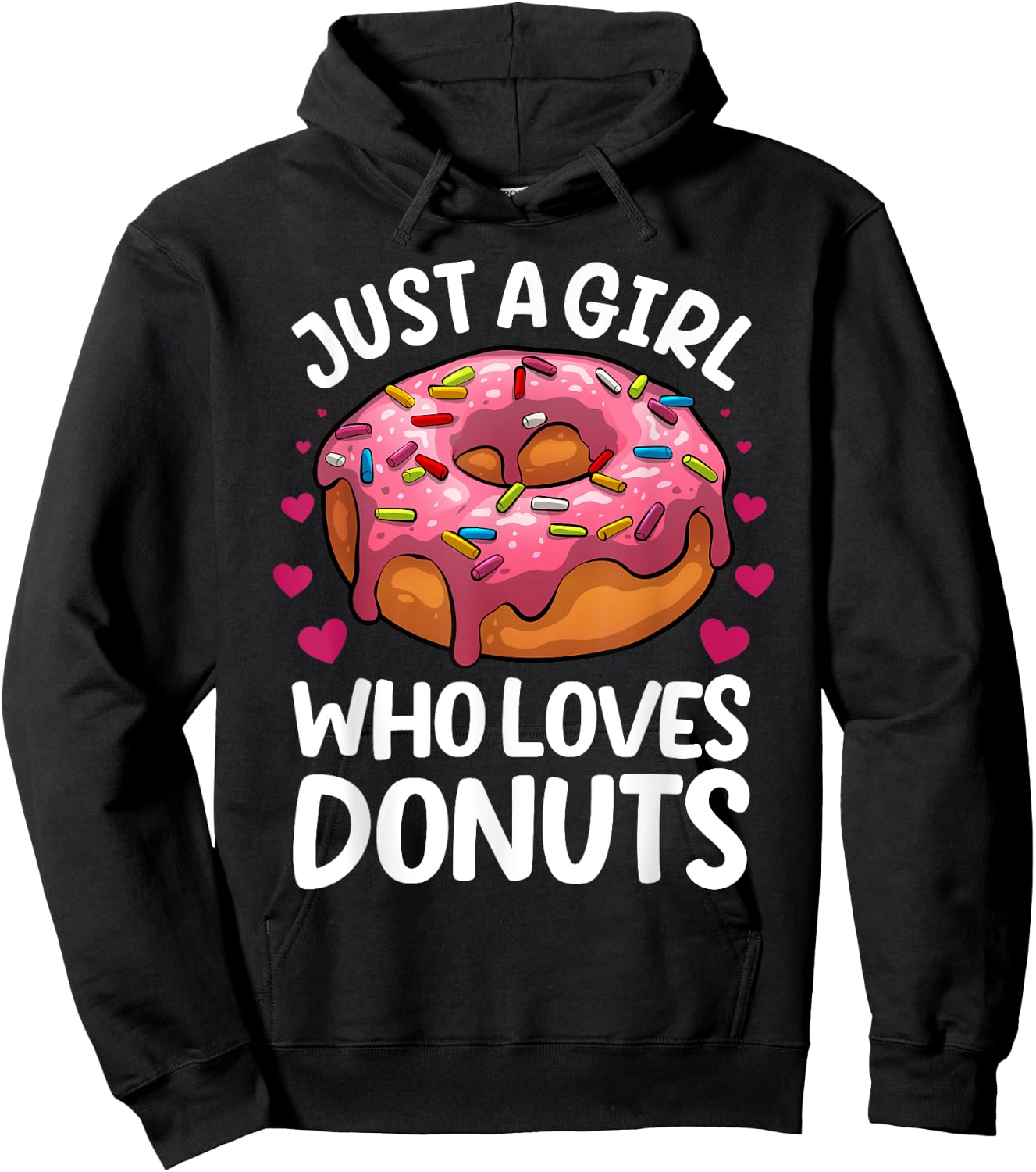 Donut Art Teen Girls Doughnut Dessert Donut Lover Hoodie - Hoodie | Black