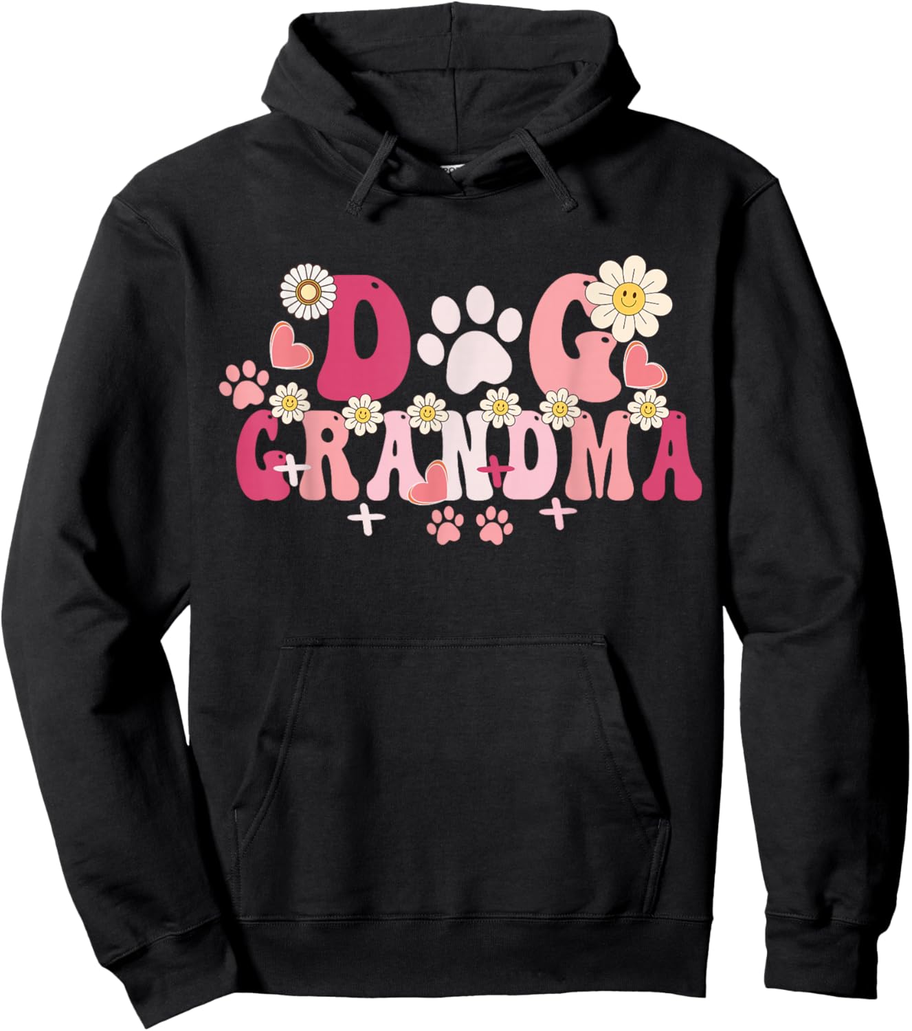 Groovy Dog Grandma Owner Mama Grandma Dog Lovers Hoodie - Hoodie | Black