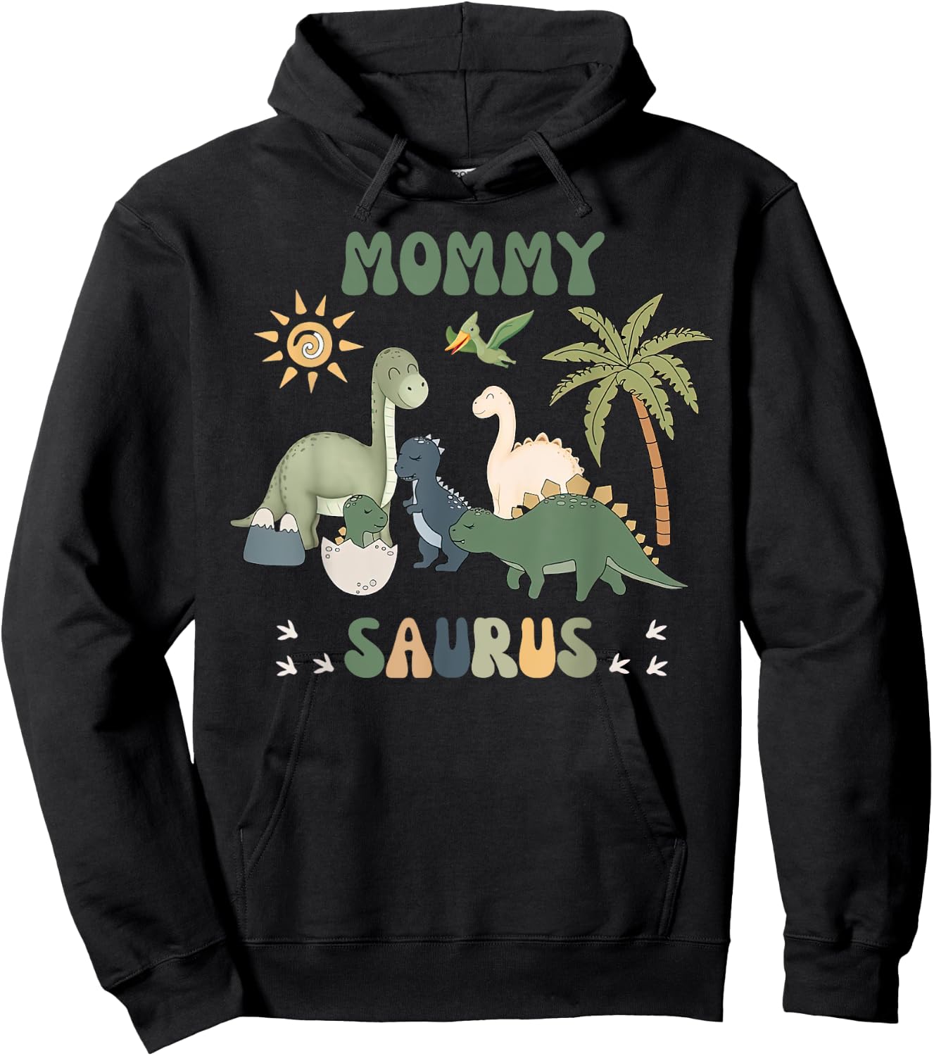Mommysaurus T Rex Dinosaur Mommy Saurus Family Matching Hoodie - Hoodie | Black