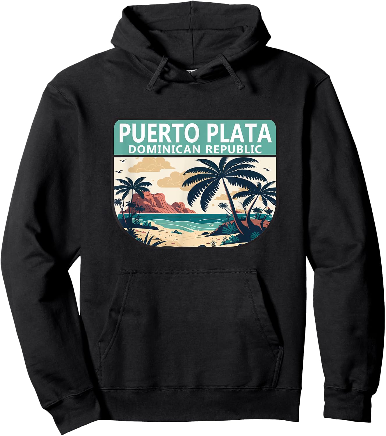 Puerto Plata Dominican Republic Retro Emblem Vintage Hoodie - Hoodie | Black