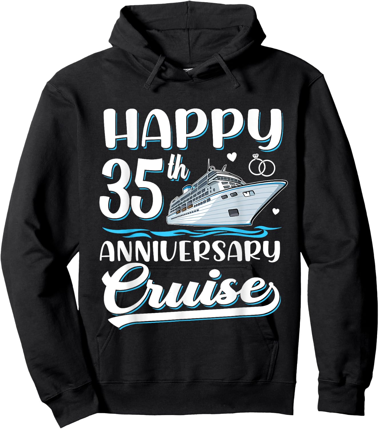 Happy 35th Anniversary Cruise Wedding 35 Years Old Couples Hoodie - Hoodie | Black